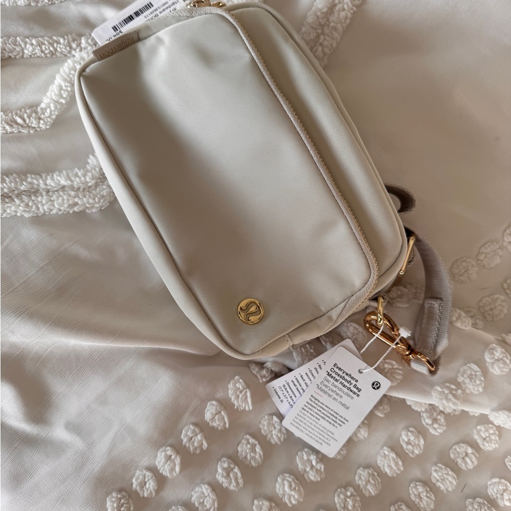 Lululemon Athletica Cream Crossbody Bag Sleek Modern Design